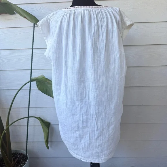 Madewell Embroidered V-Neck‎ Tunic Dress | Size M | Effortless Boho Style - Picture 2 of 7